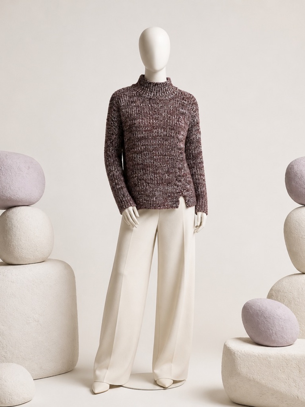 Romeo & Juliet Couture Womens Medium Burgundy Knit Sweater $95